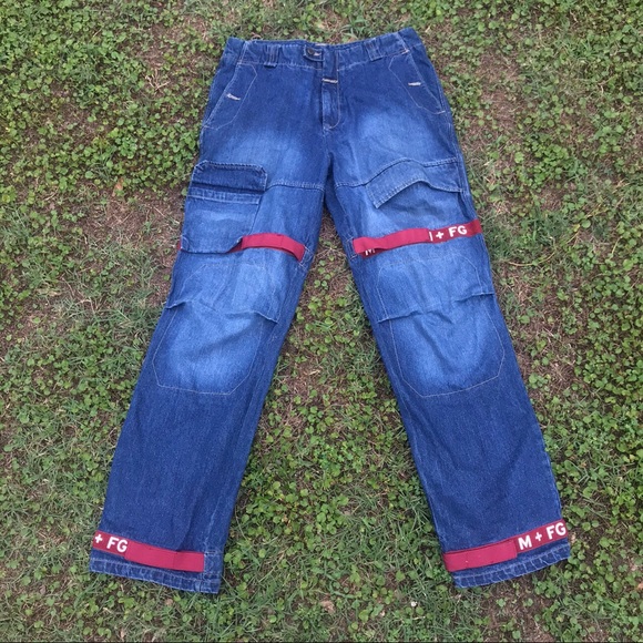 Vintage Marithé Francois Girbaud red strap jeans - Picture 1 of 4